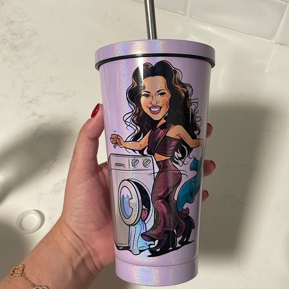 Selena travel cup with stainless steel straw - Picture 1 of 2